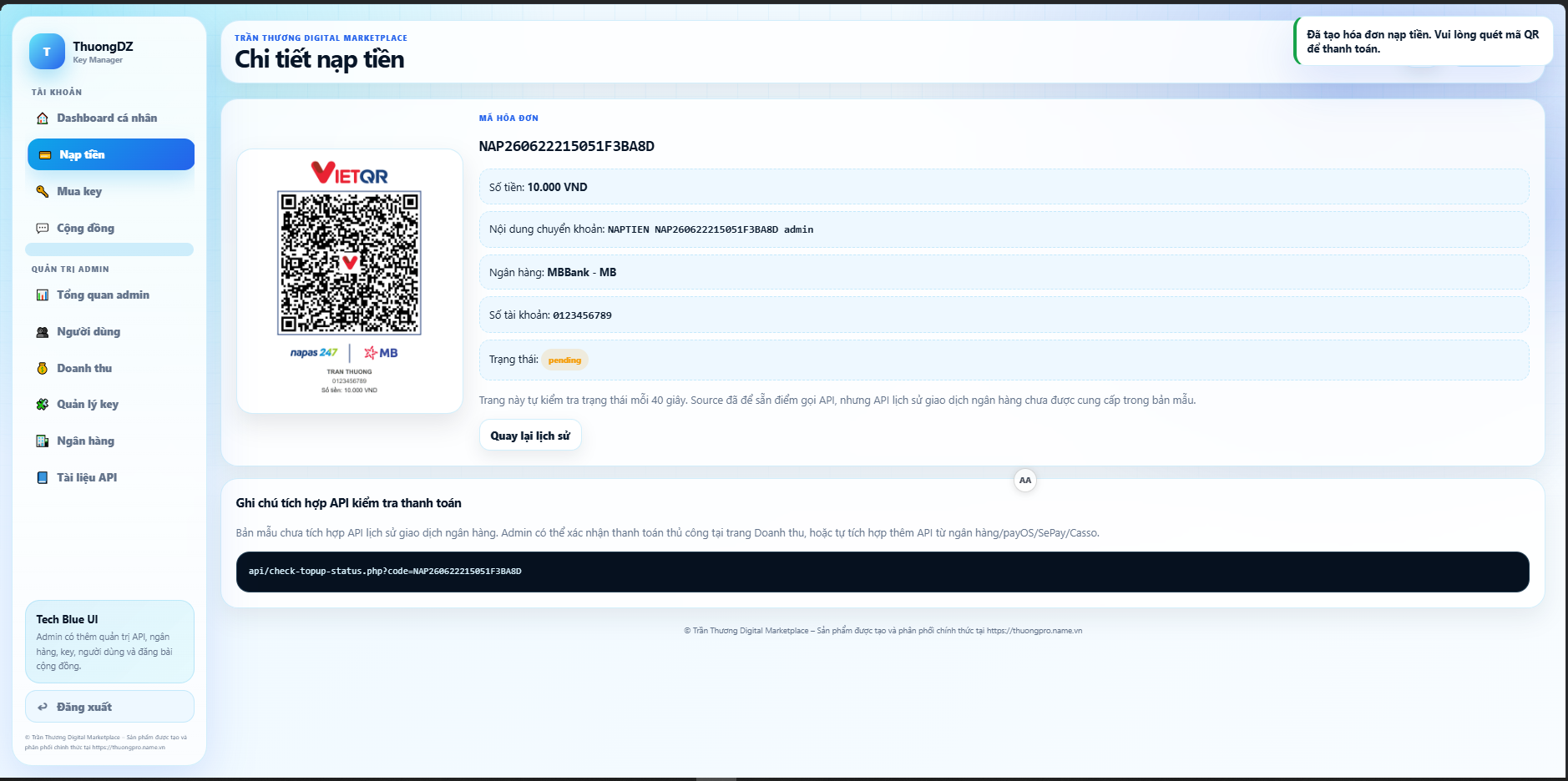 WEB QUẢN LÝ KEY