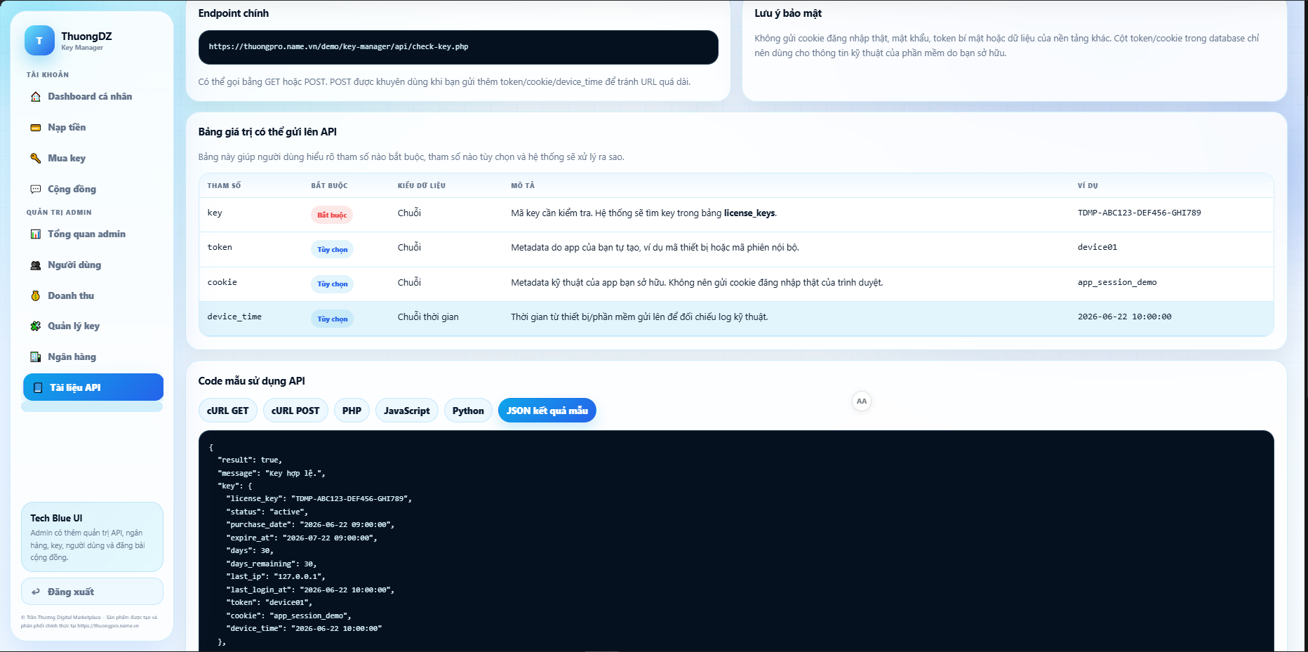 WEB QUẢN LÝ KEY